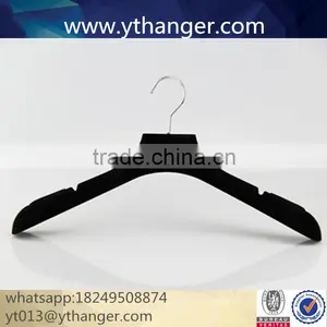 CY-629 Luxury Flocking Velvet Plastic Hanger With Brand Logo for Plastic Velvet Hanger thumbnail-3