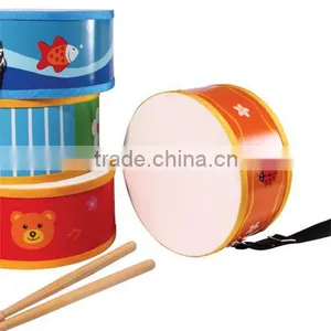 2014 Popular Child Toys Mini Wooden Musical Instruments Drum Kit Drum Set Toy Drum Quality Choice thumbnail-2