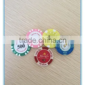 Clay Poker Chips in Different Values and Colors thumbnail-1