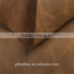 Crazy Horse Thick Leather Cow Finished Leather for Bag thumbnail-2