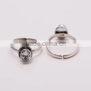 WHITE TOPAZ TOE RING ,925 Sterling Silver Jewelry Wholesale,WHOLESALE SILVER JEWELRY,SILVER EXPORTER,SILVER JEWELRY FROM INDIA thumbnail-1