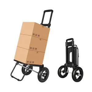 Portable Large Wheels Folding Hand Truck 2 Wheel Climbing Stairs Foldable Trolley Push Cart thumbnail-1