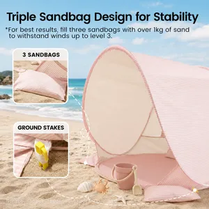 Pop Up Baby Tent With UV Protection, Portable Baby Beach Essentials, 35.4
