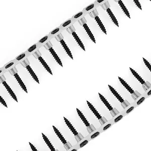 Factory Supply Collated Magazine Screws Plastic Strip Fine Thread Yellow Zinc 25-40mm Lengths for Drywall, No Jamming thumbnail-4