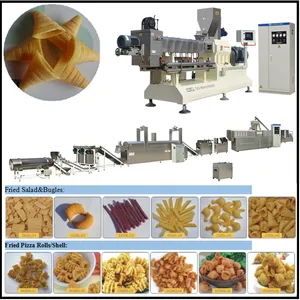 Jinan DG Automatic Extruded Fried Snack Food Wheat Flour Bugles Chips Making Machine/Production Line thumbnail-4