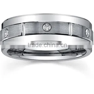 Boy Friend Men's Tungsten Satin Spinner Band Engagement Ring thumbnail-1