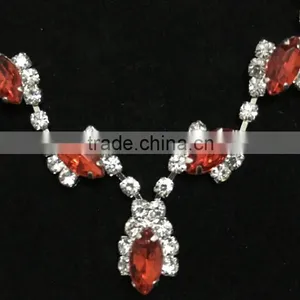 Factory Wholesale 2016 New Design Red Crystal Rhinestone Jewelry Set Supplier's Choice thumbnail-3