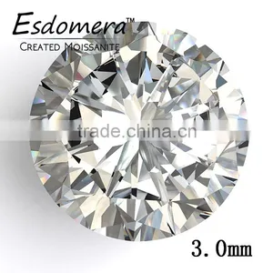 3.0mm Wholesale Esdomera White Color Moissanite Loose Stones Round Brilliant Cut Colorless Stone thumbnail-1