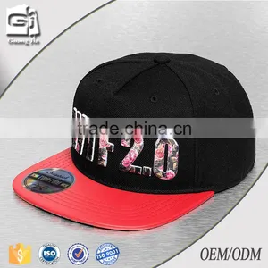 Guangdong Guangjia 2016 New Design Customized Promotional Male Character 3D Embroidered Cotton Snapback Cap Quality Choice thumbnail-1