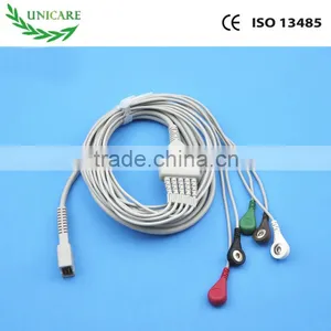 5 Leads MEK Ecg Cable With Snap AHA Standard thumbnail-1