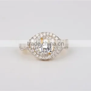 Latest Beauty Design Diamond Ring Flower Shape 925 Silver cz Ring thumbnail-3