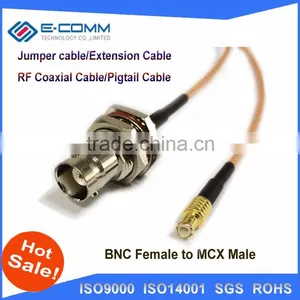 High Quality BNC Female Jack Connector Switch MCX Male Plug Convertor RG316 15CM 6" Adapter thumbnail-1
