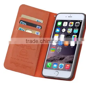 Genuine PU Leather Shrapnel Support Phone Cover Protective Card Holder Case for IPhone 6/6S thumbnail-2