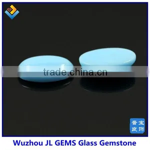 Oval Cabochon Stone With Milky Blue Glass Gemstone for Making Necklace and Bracelet thumbnail-1