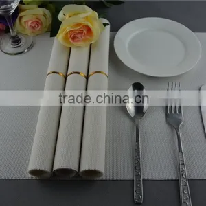 Wholesale Price 75g PVC Woven Mesh Placemat White Pure Color 1*2 Series 45*30cm thumbnail-3
