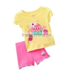 Wholesale Icecream Kids 2 Pcs Clothing Set,summer Child Clothes Set,cotton Girls T-shirt and Shorts Sets,child Two-piece Suits Quality Choice thumbnail-1