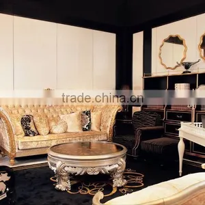 Hot Sale Solid Walnut Wood Top Grain Leather Leather Sofa Set Luxury Living Room Furniture thumbnail-1
