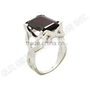 Sterling Silver 925 Garnet Gemstone Wholesale Rings,handmade Design Gemstone Silver Rings Jewellery thumbnail-1