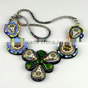 Factory Direct Sale Bohemian Pendant Applique/colorful Stones Collar Trimming for Decoration thumbnail-1