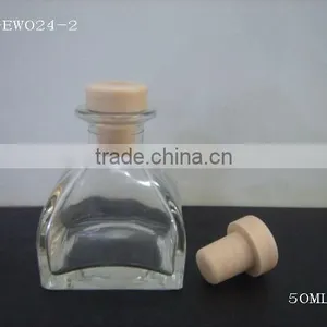 50ml Square Reed Diffuser Bottles,Aroma Diffuser Bottles With Cork for Perfume Oil thumbnail-1