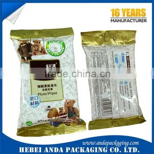 Printed Laminated Wet Tissue Plastic Bag Side Gusset /customized Wet Wipes Packaging Material Aluminum Foil Supplier's Choice thumbnail-1