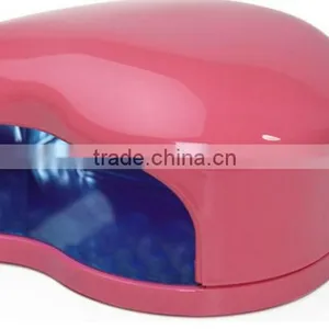 2014 New 220~240V EU Plug 3W LED Uv Lamp Nail Gel Polish Manicure Nail Dryer Mini Portable Heart Shap With CE Certificated, thumbnail-1