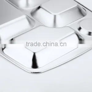 Home Utensils China 304 Stainless Steel Square Compartment Dinner Plates thumbnail-6