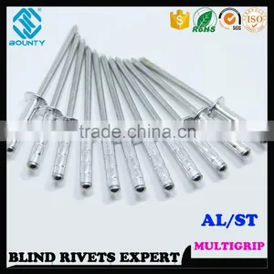 HIGH QUALITY FACTORY DOME HEAD ALUMINUM MULTI GRIP POP RIVETS thumbnail-5