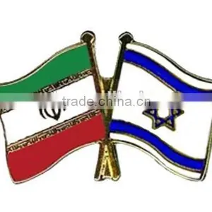 Hot Selling Custom Cross Double Flag Lapel Pin Badge thumbnail-1