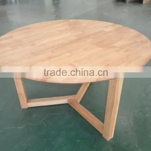Modern Simple Foldable Oak Solid Wood Round Coffee Table thumbnail-1