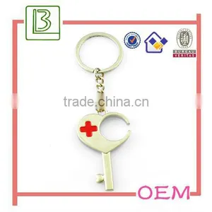 Fashion Engraving Metal Key Shape Keyring thumbnail-1