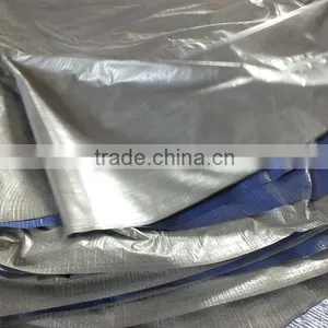 Tarpaulin 3x3 Polypropylene Sliver/blue Colour Triangle Plastic Rope Waterproof Outdoor Cover Manufacture Directly Hot Sell thumbnail-2