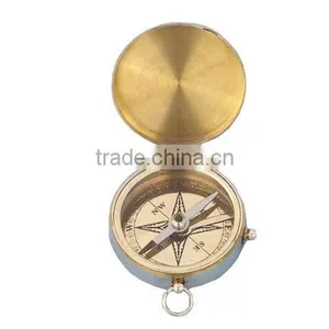 Nautical Solid Brass Antique Pocket Compass- Brass Pendant Compass 13426 thumbnail-1