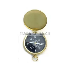 SOLID BRASS 3" COMPASS W/COVER - Pocket Hiking Camping thumbnail-1