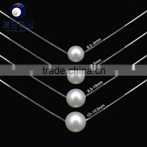Natural Real Pearl Pendant Necklace Silver S925 Chain for Wholesale thumbnail-3