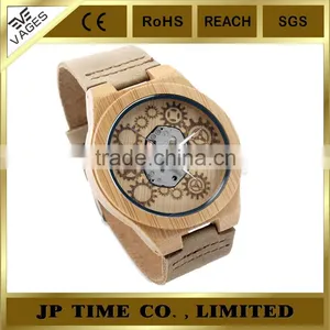 Vages Wood Watch Display Quartz Leather Retail Wooden Watches thumbnail-1
