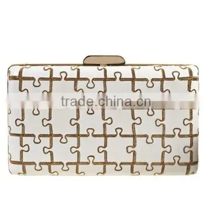 Hard Shell Women's Bags, Puzzle Pieces Printed Evening Bags EV1129 thumbnail-1