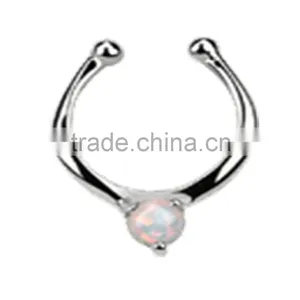 Opal Illusion Faux Clicker Septum Nose Ring thumbnail-3