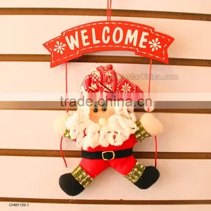 Christmas Door Decoration Santa Claus Snowman Door Hanging Christmas Wreath Christmas Cloth Door Hanging Plate thumbnail-2