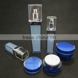 Plastic Cosmetic Bottle, Square Shaped Acrylic Lotion Pump Bottle and Round Shaped Acrylic Cream Jar thumbnail-1