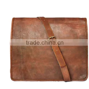 Antique Pure Leather Genuine Vintage Look Messenger From Rustic Town thumbnail-1
