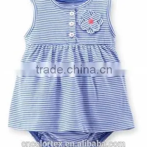 Baby Girls Wearing Summer Sleeveless Stripe Tutu Skirt thumbnail-1