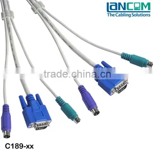 Stable Qualitly KVM Cable HDB 15M+PS2/HDB 15M+PS2 RGB,Black thumbnail-1
