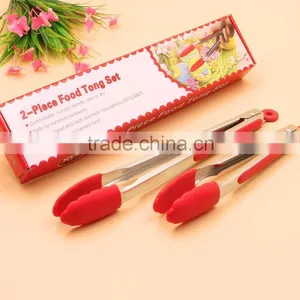 Oem Kitchen Tools 304 Stainless Steel Handle Silicone BBQ Pasta Tongs With Private Label thumbnail-6