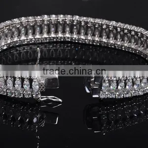 Wholesale 925 Silver Clear Diamond Stone Bracelet Jewelry thumbnail-3