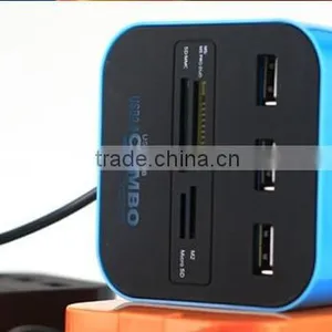 USB Combo With 3 Ports High Speed USB HUB 2.0 and TF/SD/M2/MS Card Reader thumbnail-3