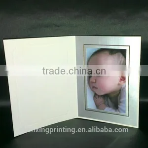 4x6 Vertical Photo Card Frame Baby Wedding Graduation Folding Silver Paper Photo Frame thumbnail-4
