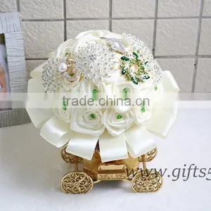 Handmade Elegant Jeweled Bridal Bouquet thumbnail-1