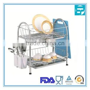 Steel Kitchen Houseware 2-Tier Dish Rack thumbnail-1
