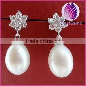 High Quality 925 Silver Freshwater Pearls Teardrop Earring thumbnail-1